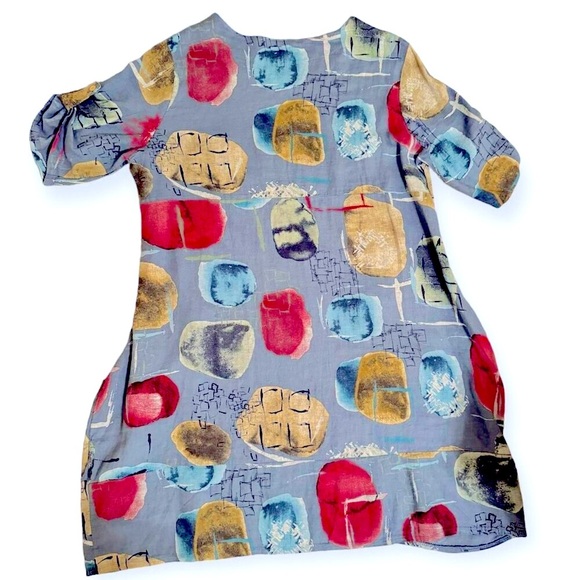 Cristina Vergani Women’s Abstract Linen-blend Dress - Size Large - Picture 12 of 12